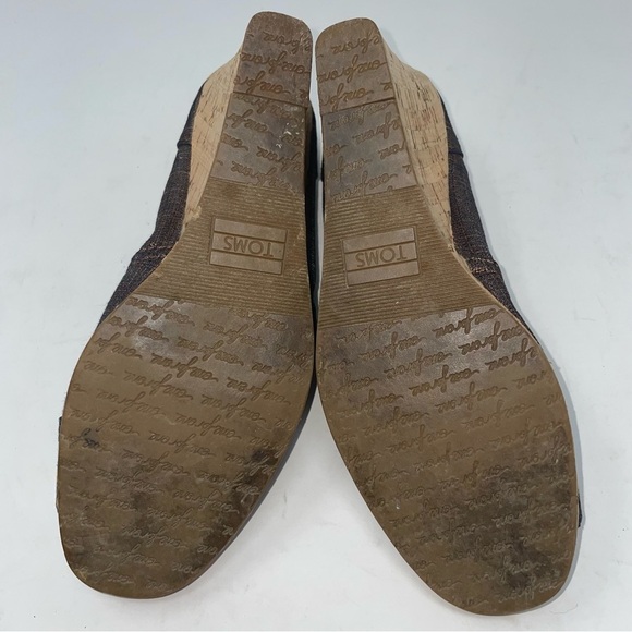 Toms Calypso Peep Toe Wedge Heels – Metallic Copper/Bronze, Size 7.5 - Picture 6 of 6